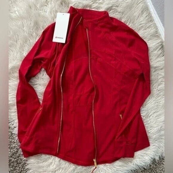 Lululemon Red Define Jacket Gold Zipper Size 12 - Picture 2 of 4